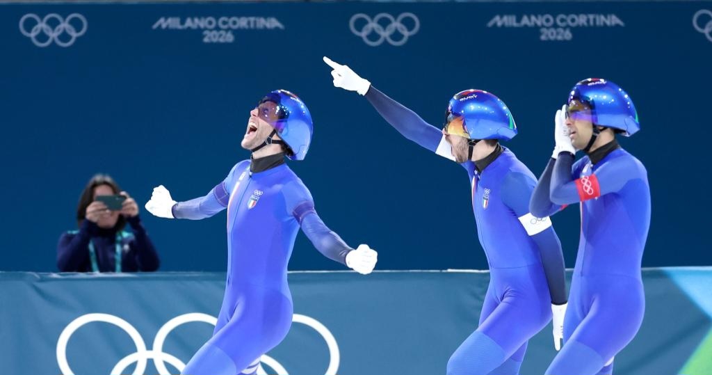 Italy, Canada split team pursuit speed skating golds at Milan-Cortina