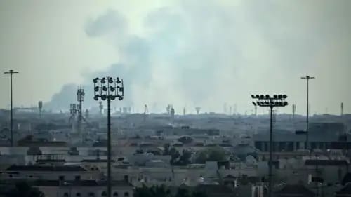 Qatar says intercepted missile debris caused minor fire