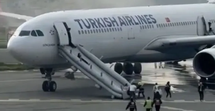 Turkish Airlines plane catches fire in Kathmandu airport