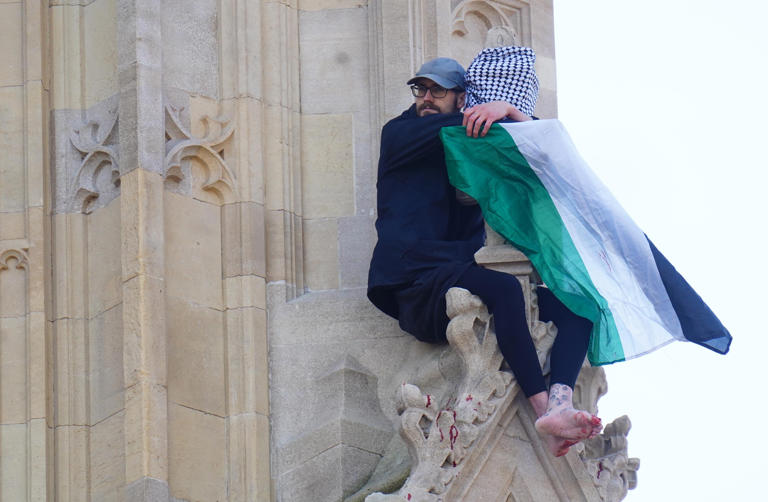 Big Ben clock tower incident ends as man comes down