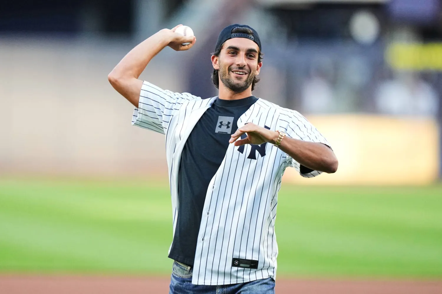 World Cup Hero Torres of Spain Throws 1st Pitch at Yankee Stadium